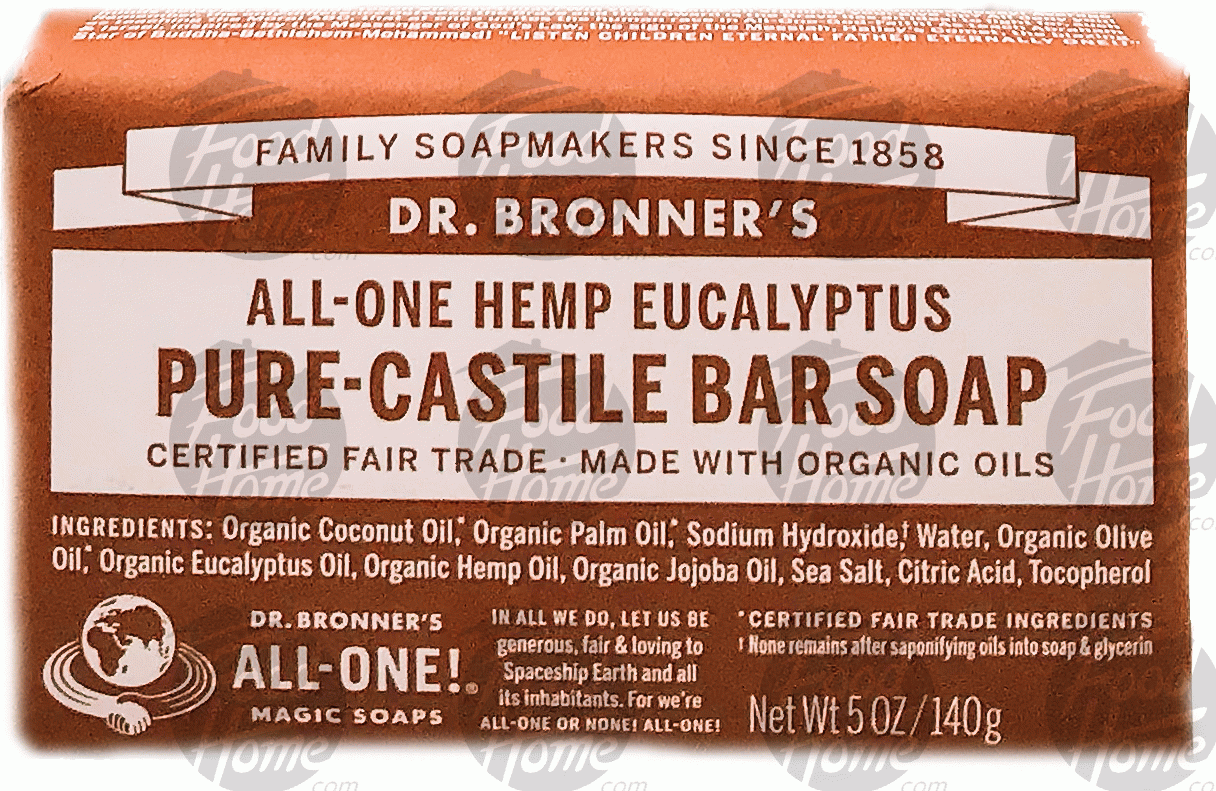 Dr. Bronner's Magic  pure-castile bar soap, all-one hemp eucalyptus Full-Size Picture